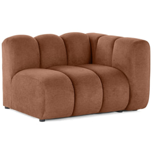 Debbie - module d'assise droit en tissu texturé - Terracotta