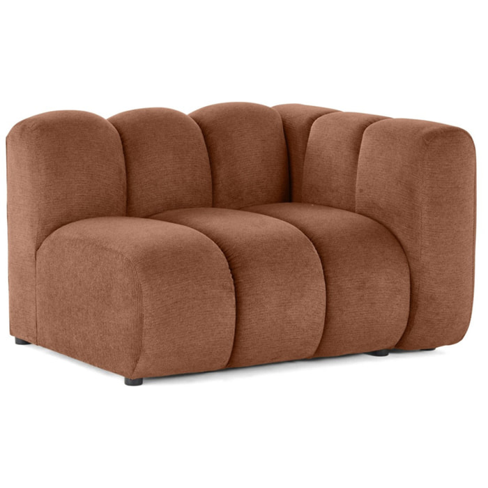 Debbie - module d'assise droit en tissu texturé - Terracotta
