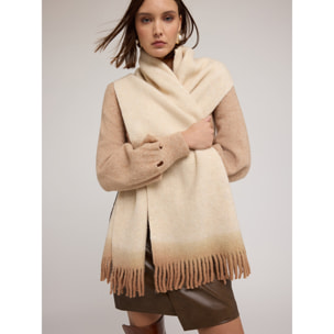 Motivi - Sciarpa lunga sfumata con frange - Beige