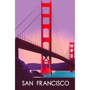 Tableau deco ville Le pont de San Francisco Tableau alu Dibond