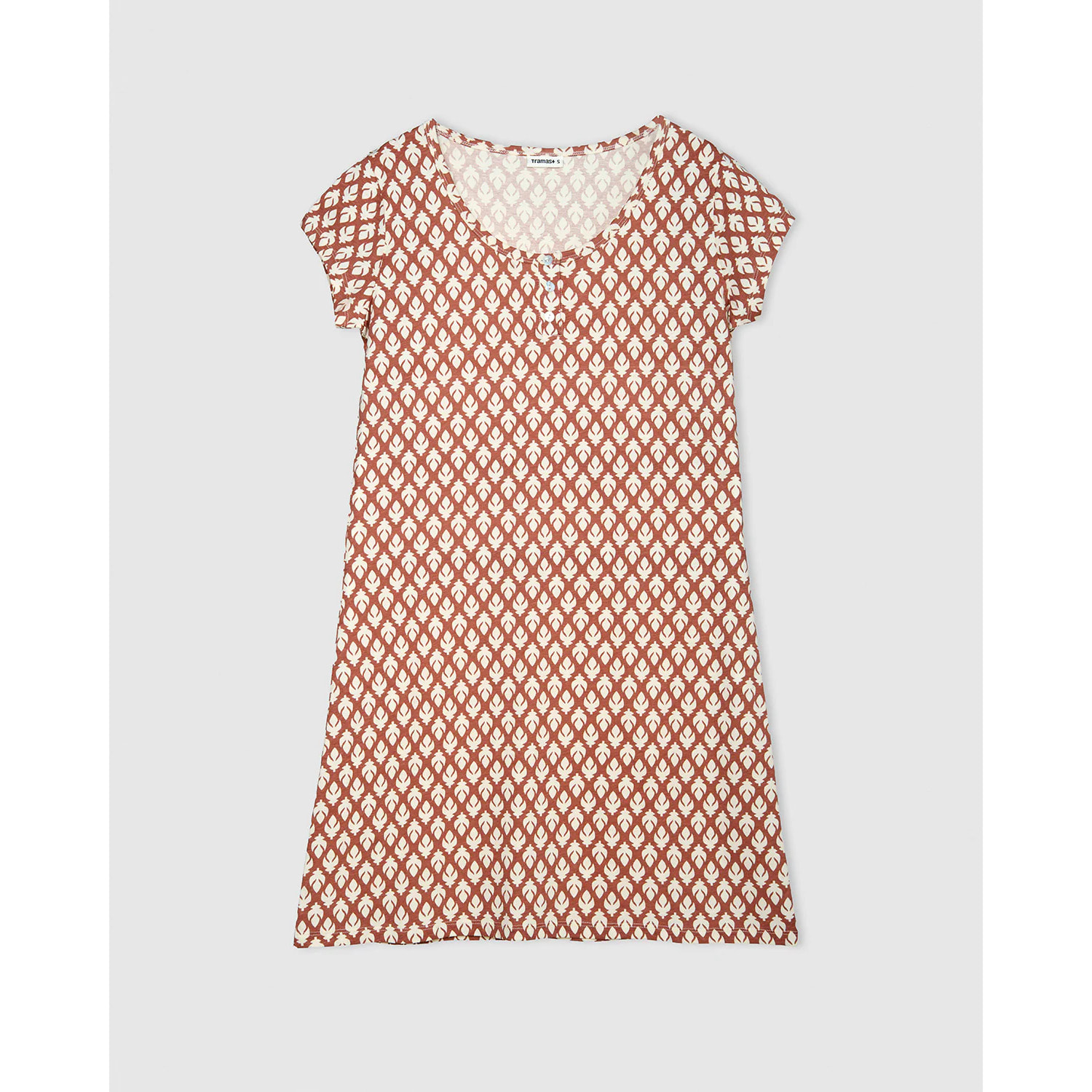 Camisón corto de algodón siam burdeos