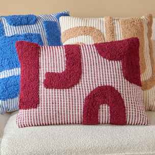 Coussin "Poppy" coton tufté violet 58x38cm