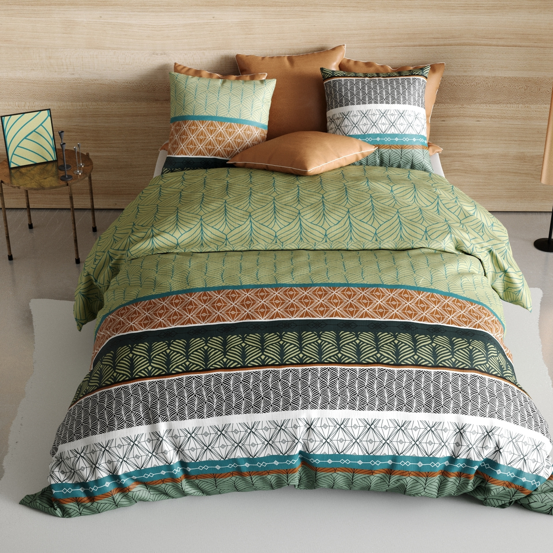 Parure Housse De Couette 3pcs 100% Coton 57fils -echo