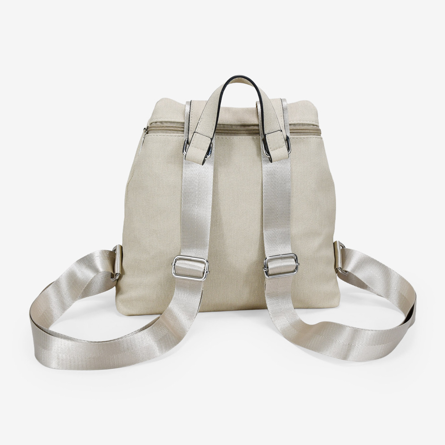 Mochila antirrobo beige con cremalleras