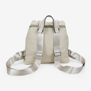Mochila antirrobo beige con cremalleras