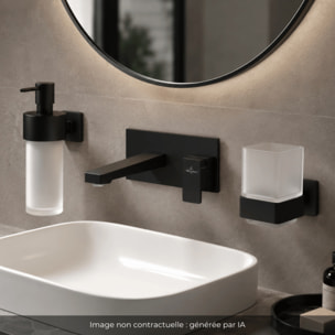 Porte-verre + Distributeur de savon VILLEROY & BOCH Elements Striking noir mat