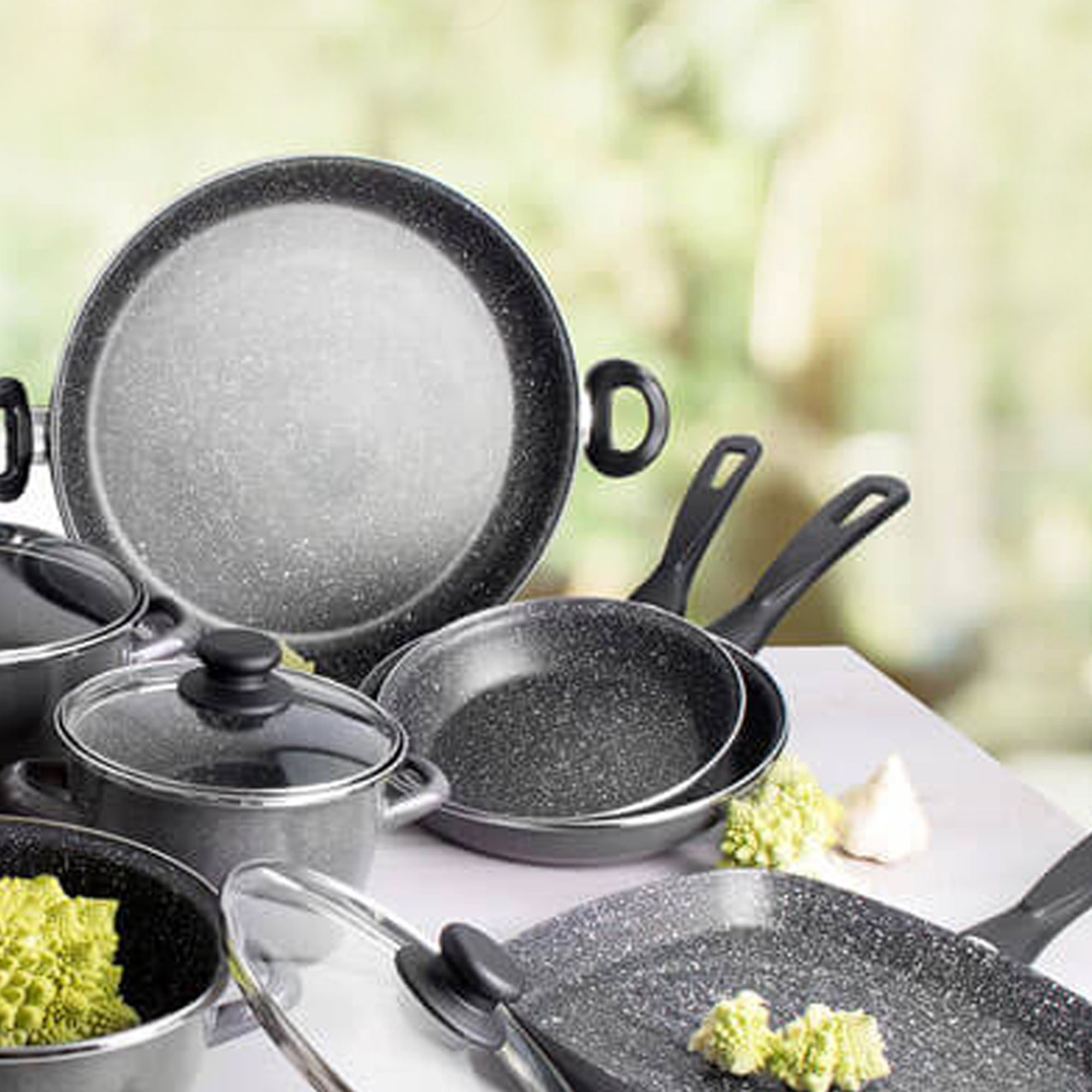 Magefesa K2 GRANSASSO sartén 18cm, acero esmaltado vitrificado, en gris, inducción y lavavajillas