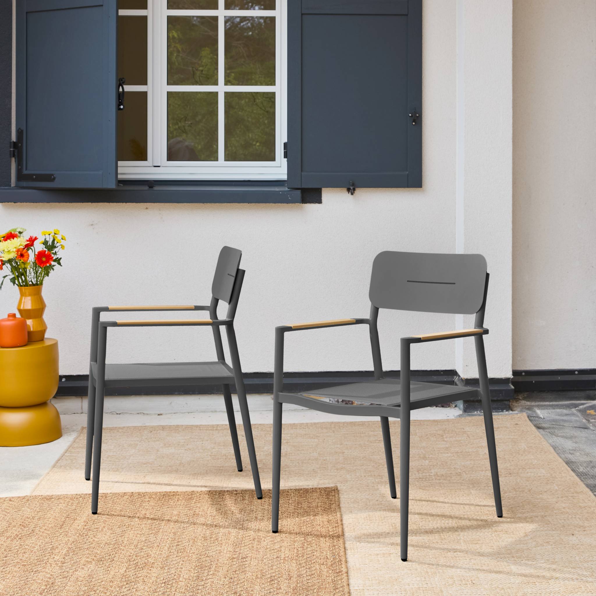 Fauteuil de jardin aluminium et textilène (lot de 2) FIRA