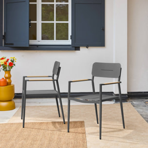 Fauteuil de jardin aluminium et textilène (lot de 2) FIRA