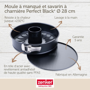 Moule à manqué et à savarin double fond 28 cm Zenker PerfectBack+