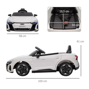 Véhicule électrique enfant Audi RS e-tron GT V. max. 5 Km/h télécommande effets sonores + lumineux blanc