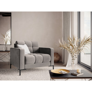 Fauteuil "Bali" en velours gris clair