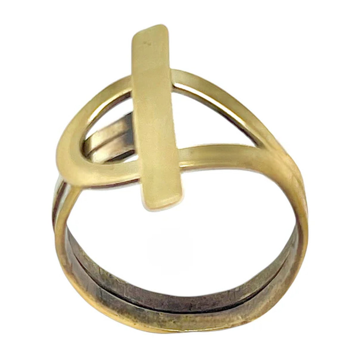 Anillo Cierre en latón chapado dorado_