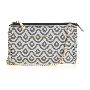 Laura Ashley Cartera para Mujer A35-C03-MONOGRAM-WHITE-BLACK