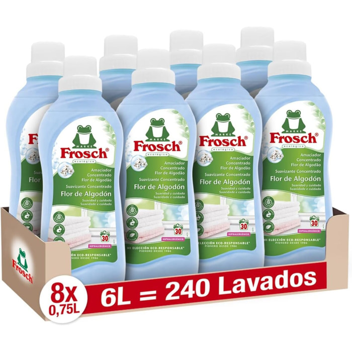 Pack 8x Suavizante Flor de Algodón Frosch 750 ml