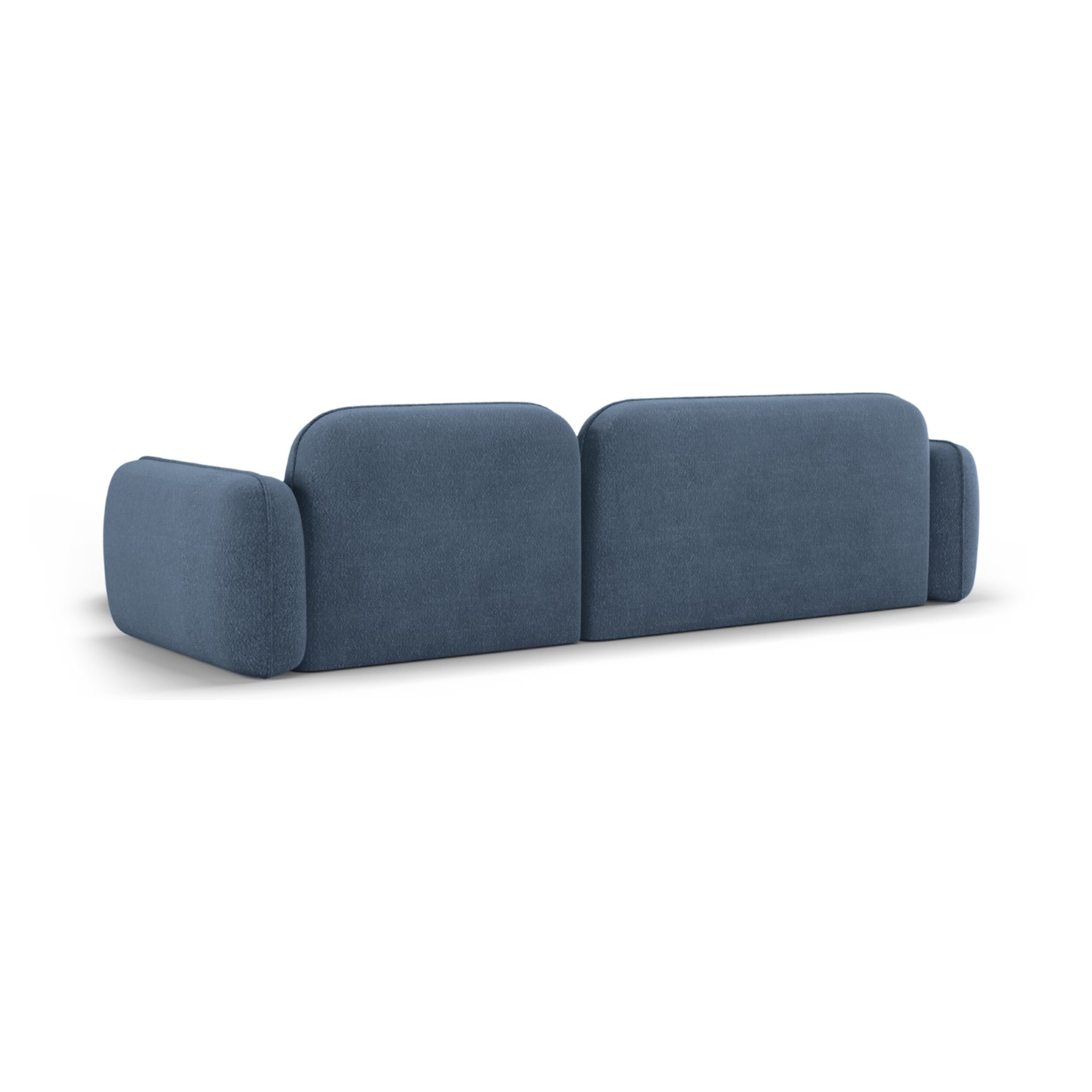 Canapé d'angle droit modulable "Lucien" 4 places en velours blue jeans