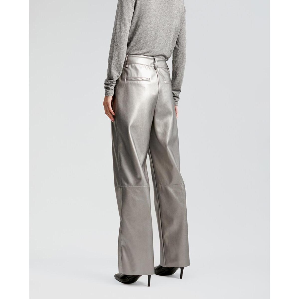 Pantaloni a gamba larga in PU
