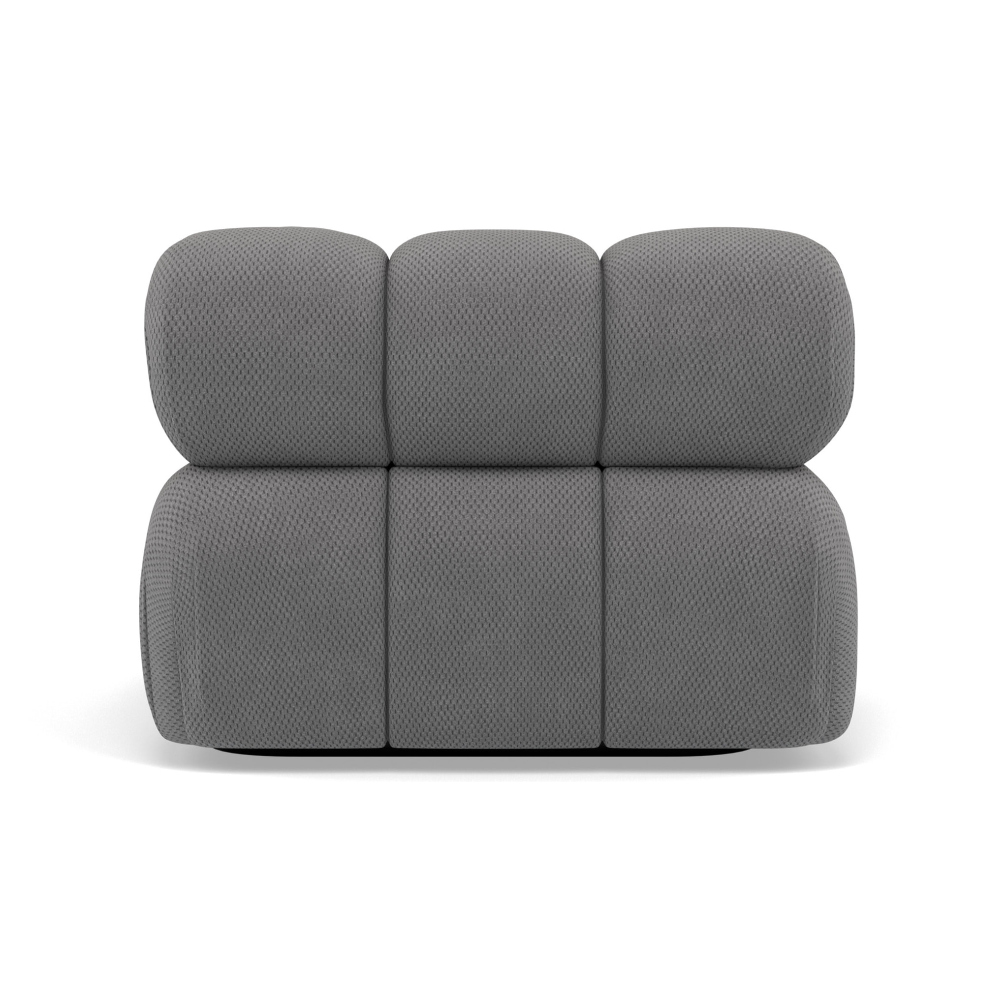 Ruby - module d'assise d'angle droit en velours texturé - Gris