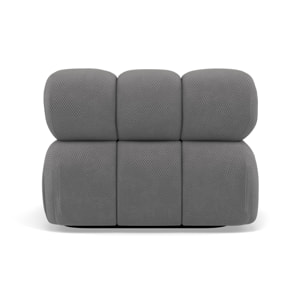 Ruby - module d'assise d'angle droit en velours texturé - Gris