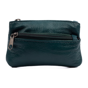 Atrani portamonedas con doble compartimento de piel Dollaro. Llavero interior.