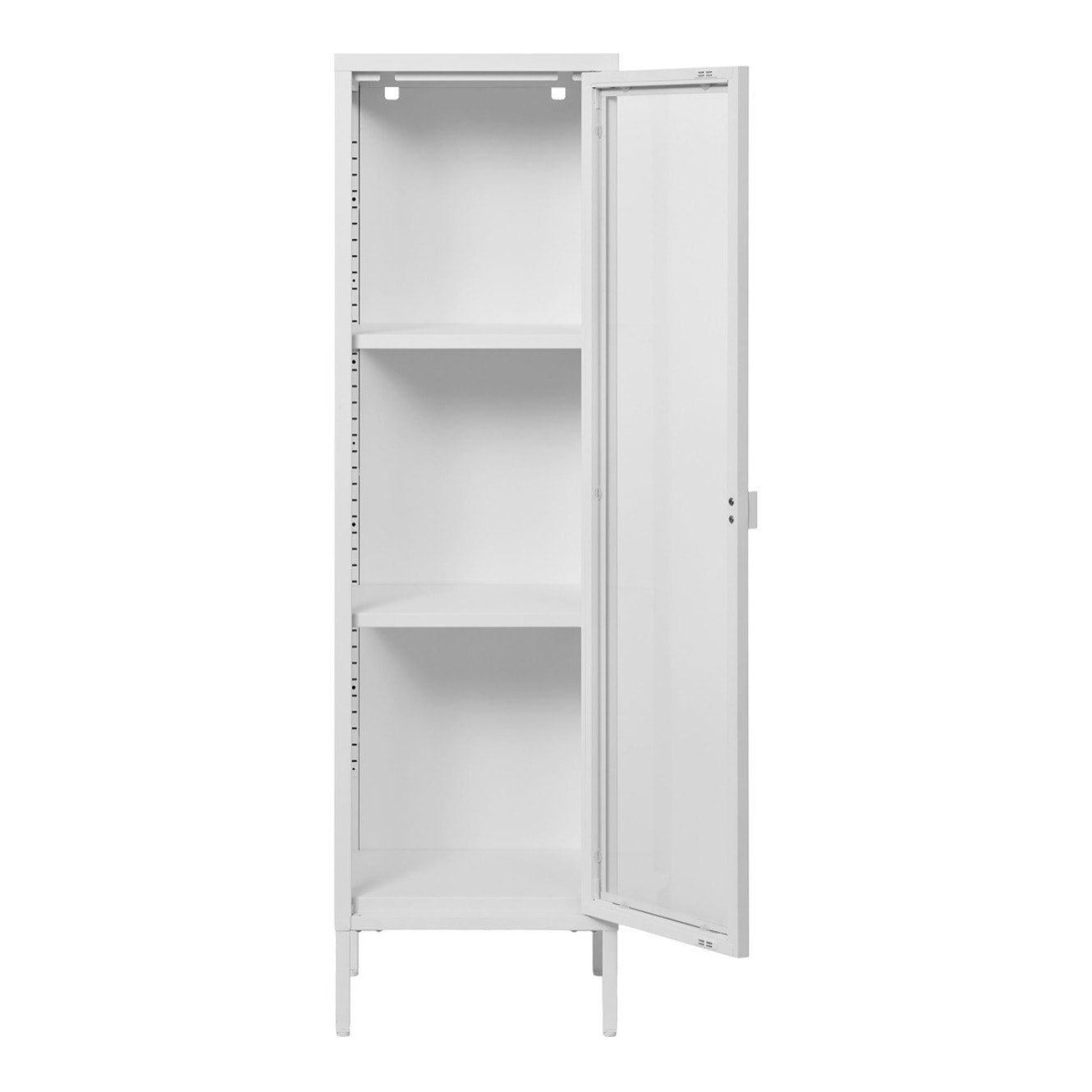 Vetrina Brisbane Slim con 1 anta in vetro, acciaio bianco 40×35×140 cm