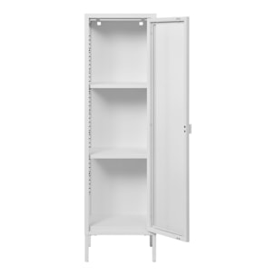 Vetrina Brisbane Slim con 1 anta in vetro, acciaio bianco 40×35×140 cm