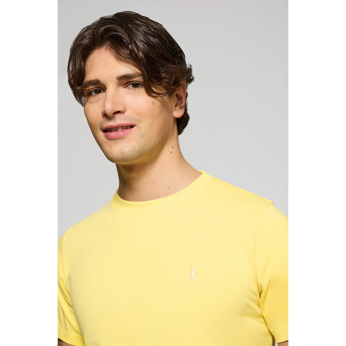 Camiseta amarilla con cuello redondo y bordado Rigby Go