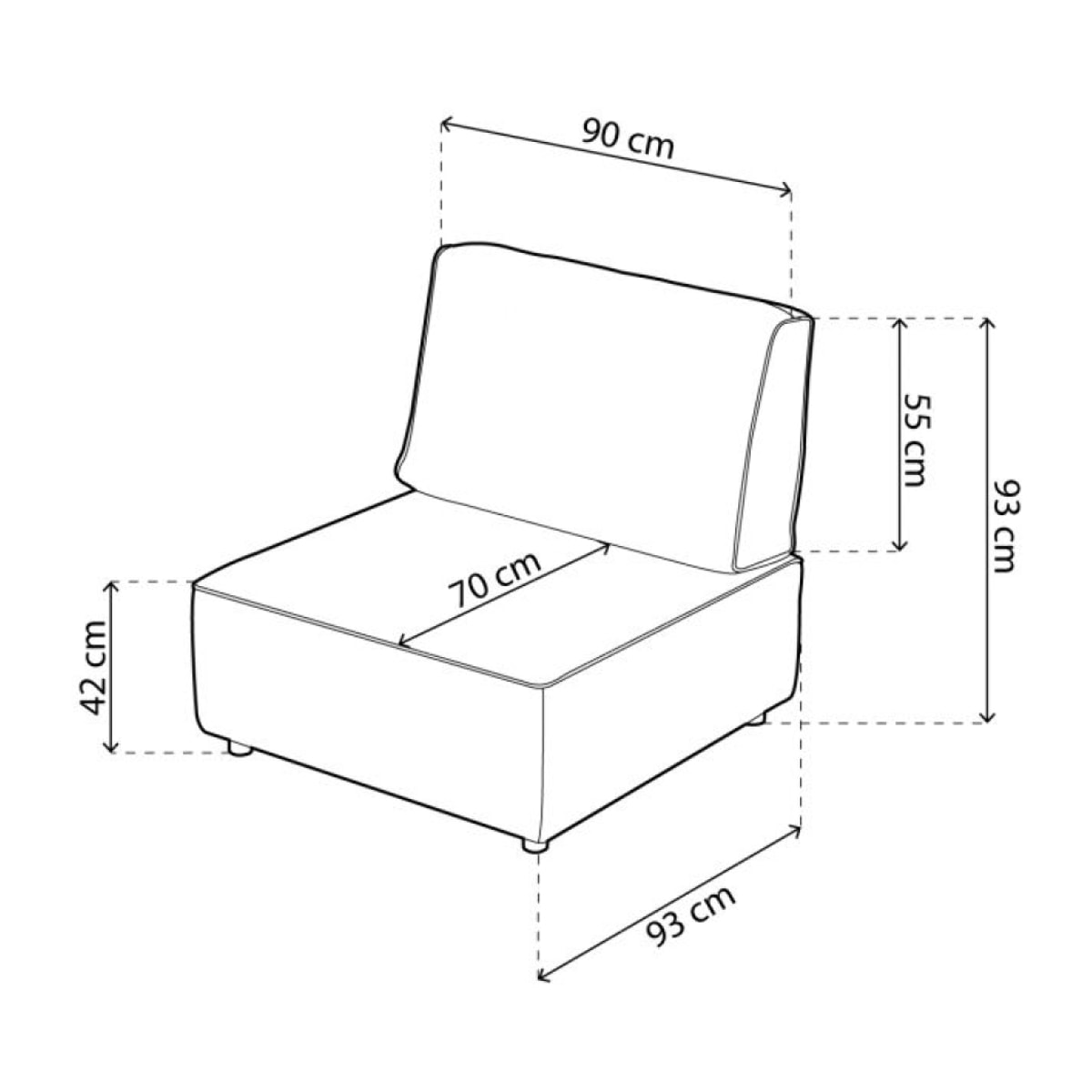 Sofá modular 1 plaza Cubiq Beige