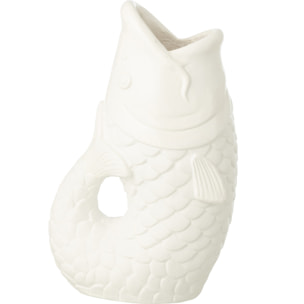 J-Line Cache-Pot Poisson Extérieur - polyrésine - blanc - small