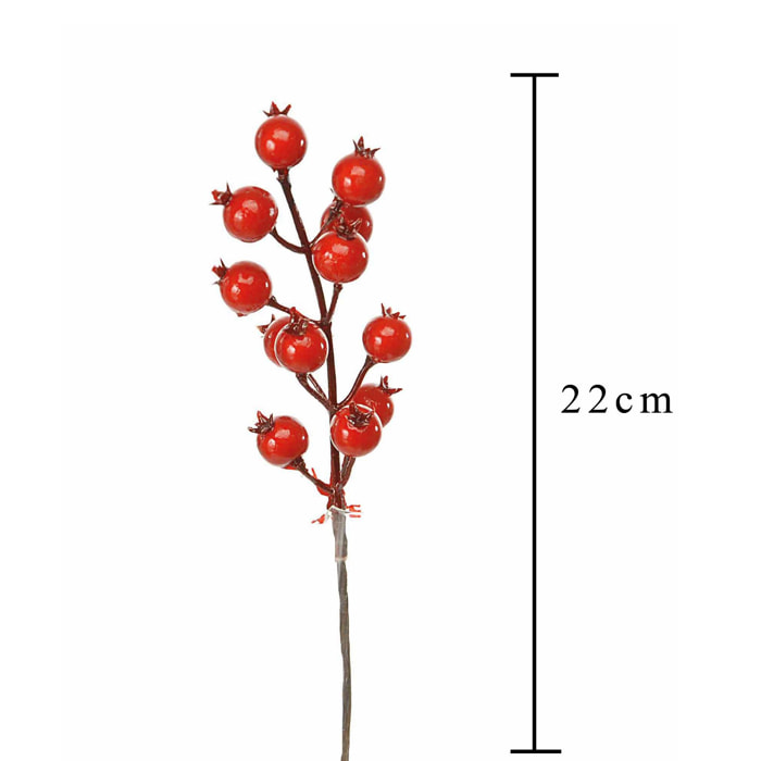 Piricantha Pick. Altezza 22 Cm - Pezzi 48 - 5X22X2cm - Colore: Rosso - Bianchi Dino - Articoli Natalizi