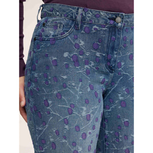 Fiorella Rubino - Jeans straight con ricami jacquard - Blu