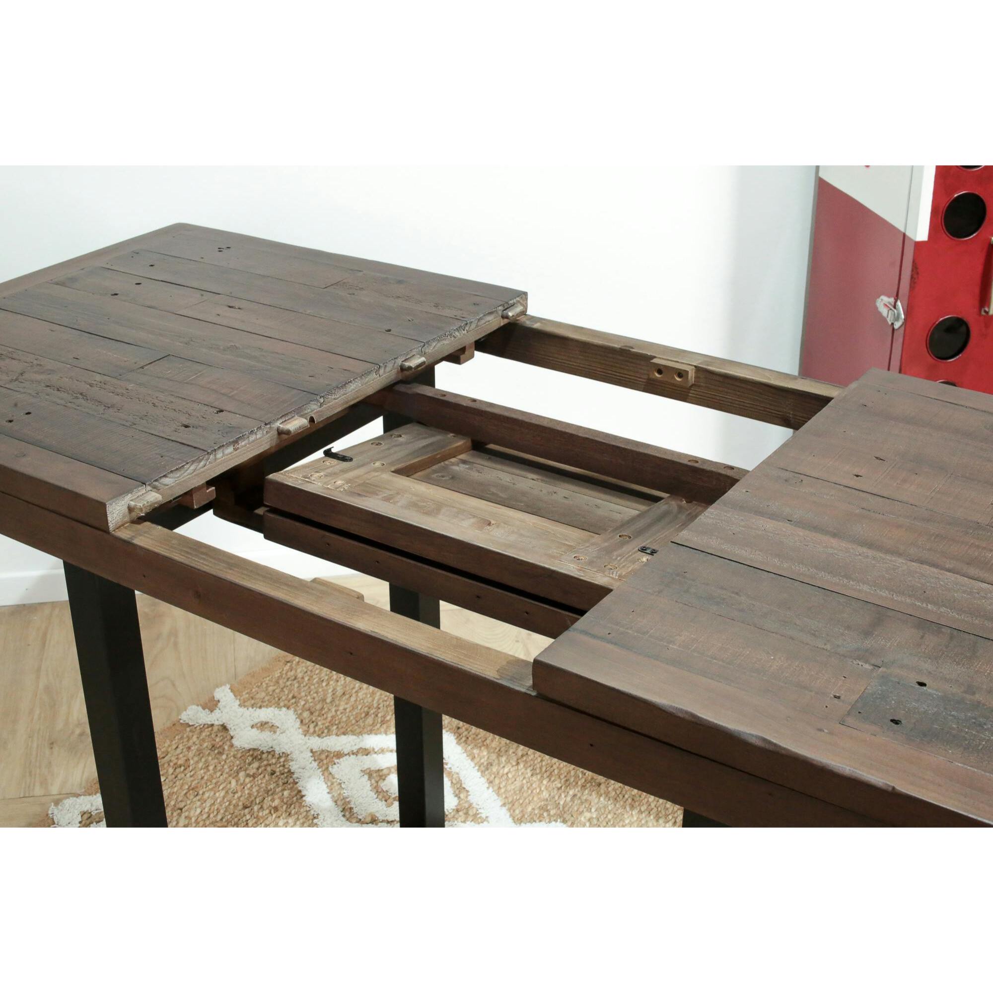 Table haute extensible bois recyclé 120-160 cm SAMOA