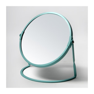 Miroir grossissant sur pied Acier AKIRA Bleu Aqua mat Spirella