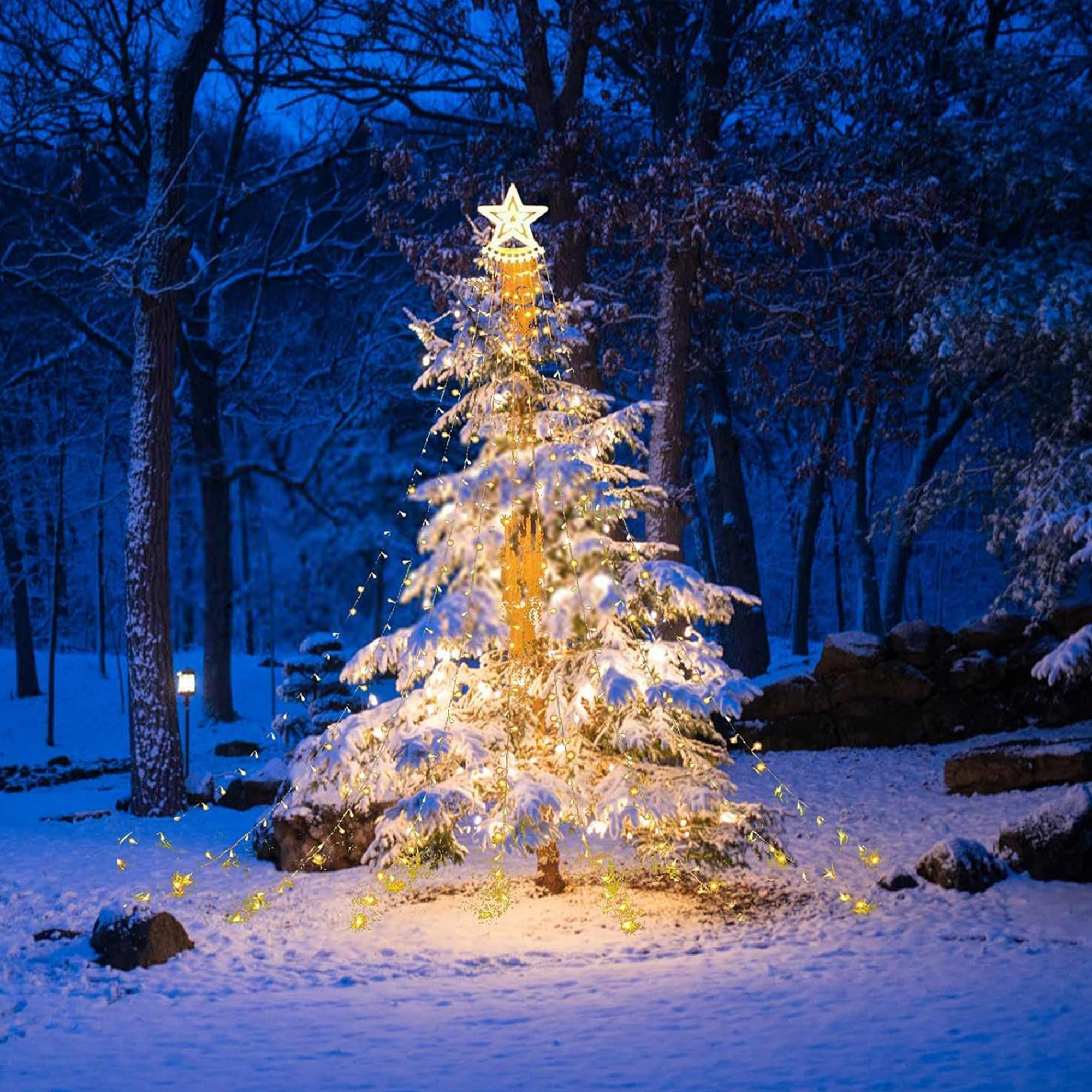 luces de bandera con 400 led en blanco cálido