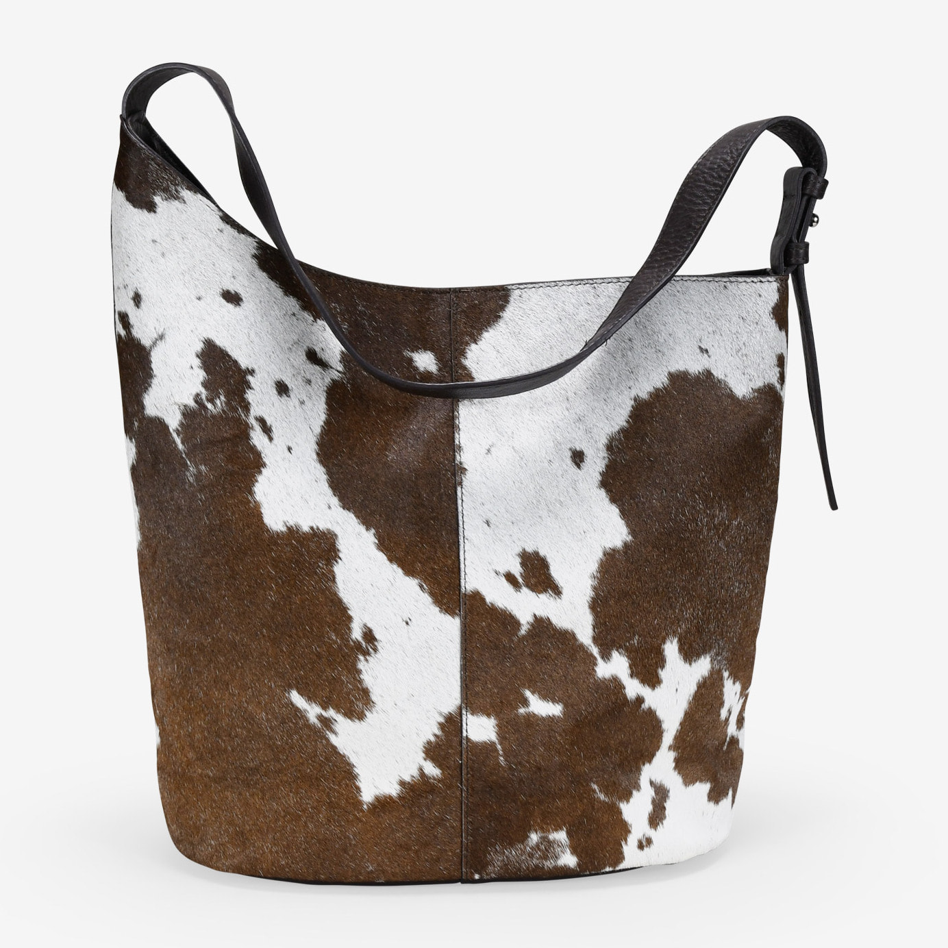 Bolso de hombro de piel con pelo efecto vaca