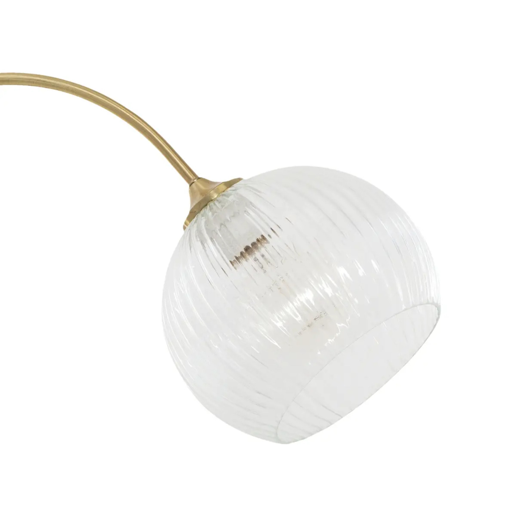 Lampadaire arc "Laye" - blanc et doré - socle en marbre H150 cm