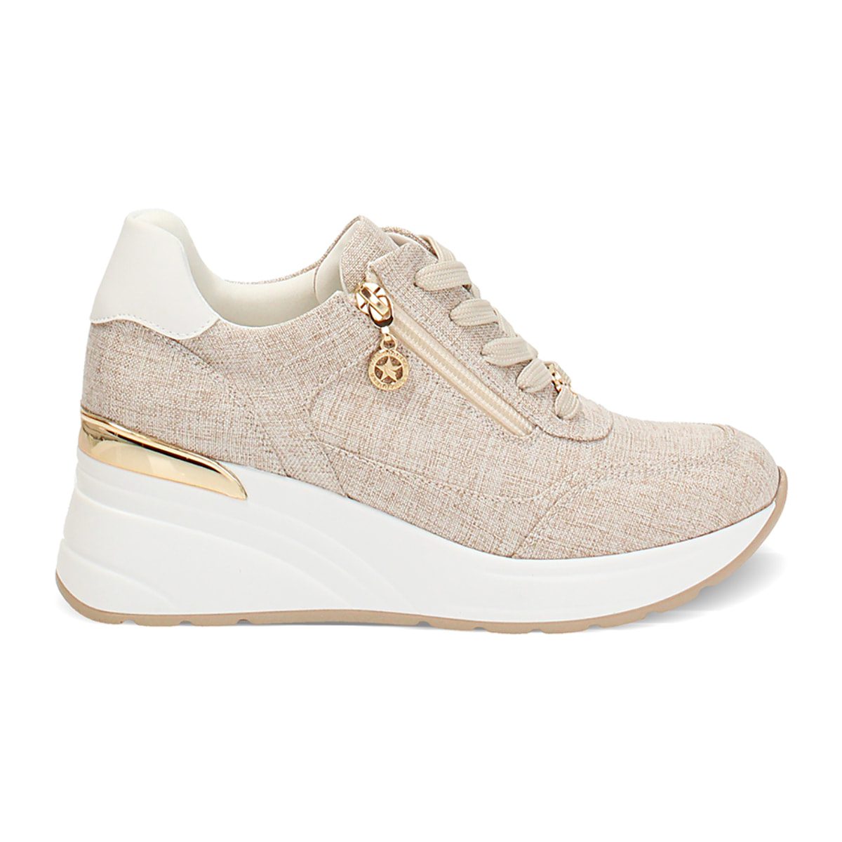 Sneakers donna beige in canvas