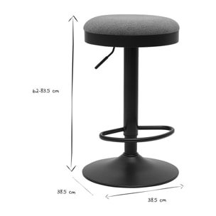 Tabourets de bar réglables en tissu chenille terre brûlée et métal (lot de 2) THOR