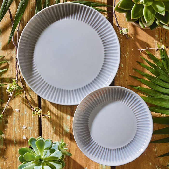 Set di 6 piatti fondi grigi 20 cm - Cottage - Luminarc