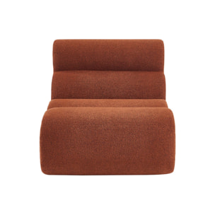 Lot de 2 chauffeuses bouclette texturée terracotta 1 place - L 81 x P 99 x H 75cm - Nova
