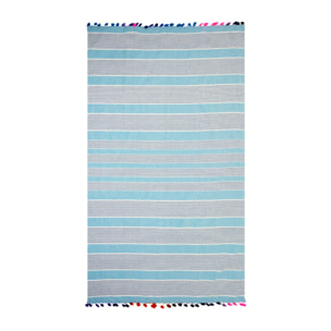 Telo Mare Fouta Modello Multicolor Con Pon Pon