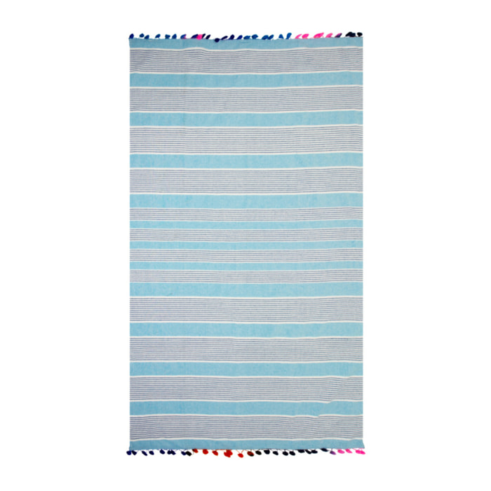 Telo Mare Fouta Modello Multicolor Con Pon Pon