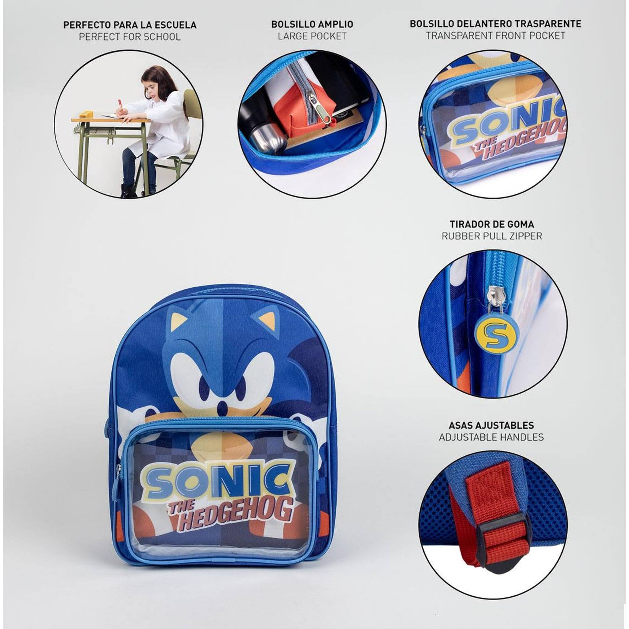 Mochila infantil sonic