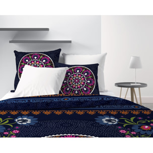 Parure Housse De Couette 3pcs avec Taies oreiller 100% coton 47fils Indira