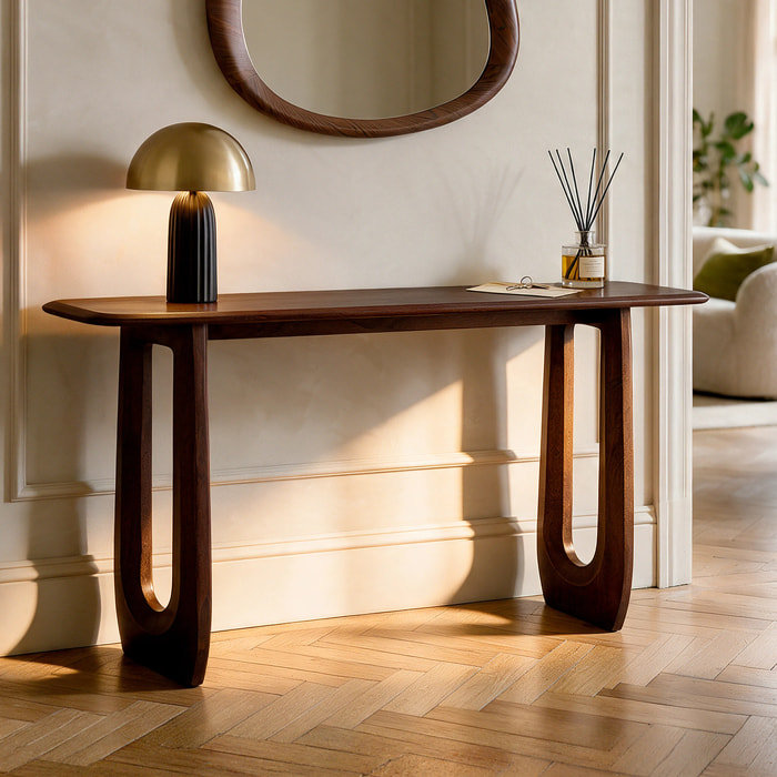 Console en bois de manguier massif marron foncé 150 cm - Maya