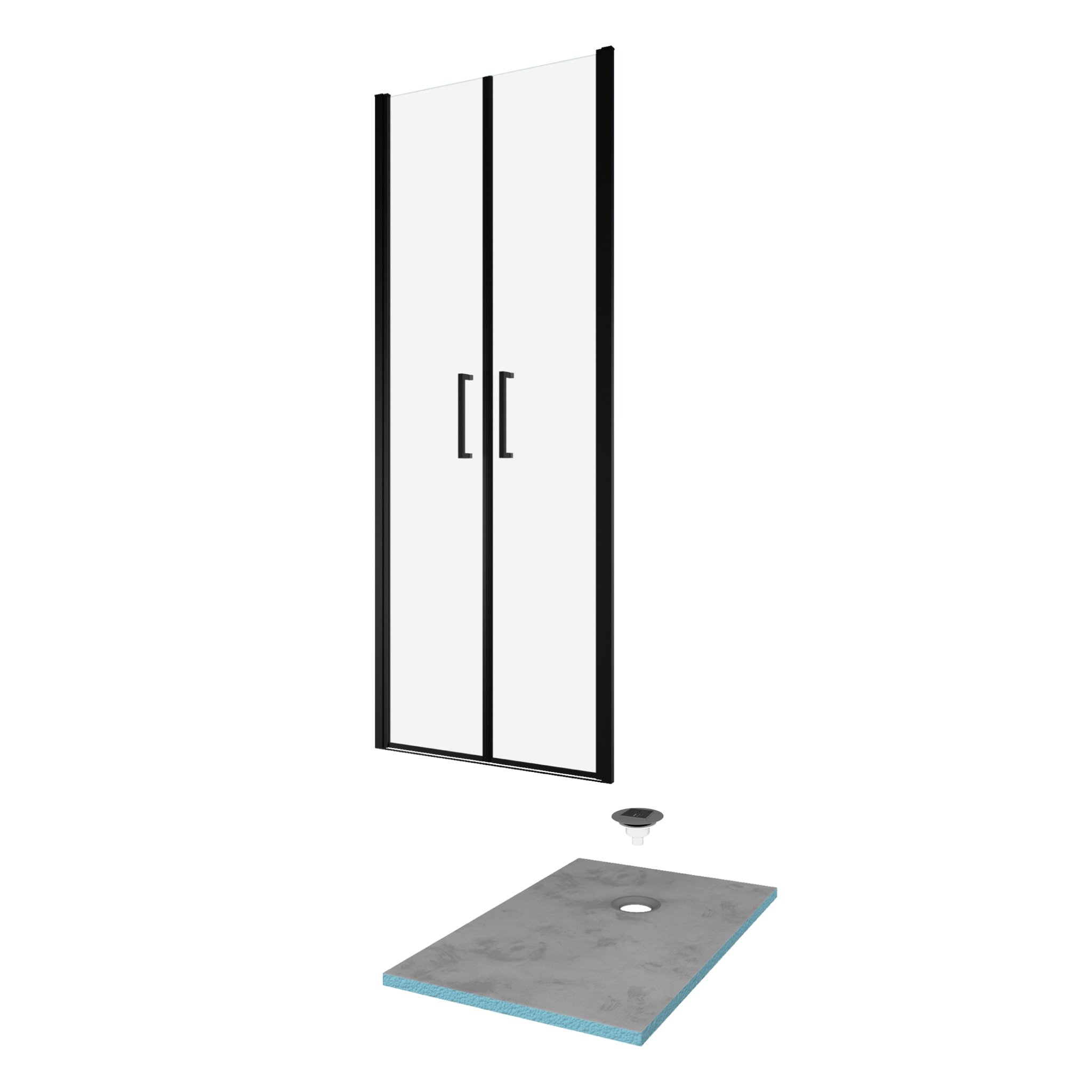Pack Paroi de douche 90x200 cm + RECEVEUR DE DOUCHE A CARRELER 90x140 RECOUPABLE