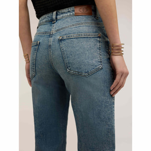 Motivi - Jeans regular con dobladillo doblado - Azul