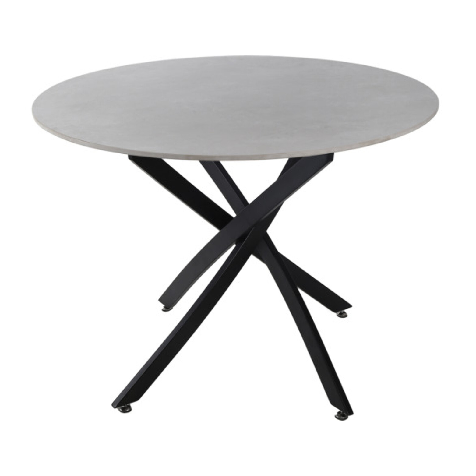 Table ronde céramique pleine masse gris béton de 100 cm de diamètre - STONE 2
