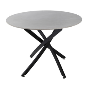 Table ronde céramique pleine masse gris béton de 100 cm de diamètre - STONE 2