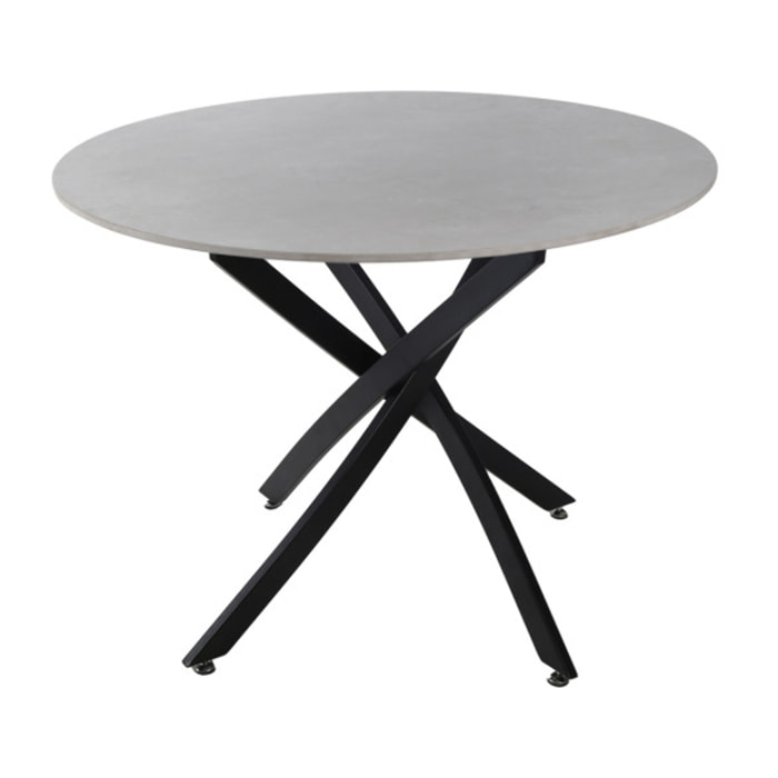 Table ronde céramique pleine masse gris béton de 100 cm de diamètre - STONE 2